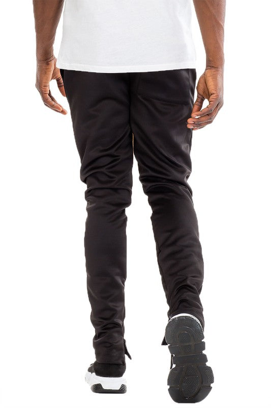 SOLID COLOR PLAIN BASIC TRACK PANTS