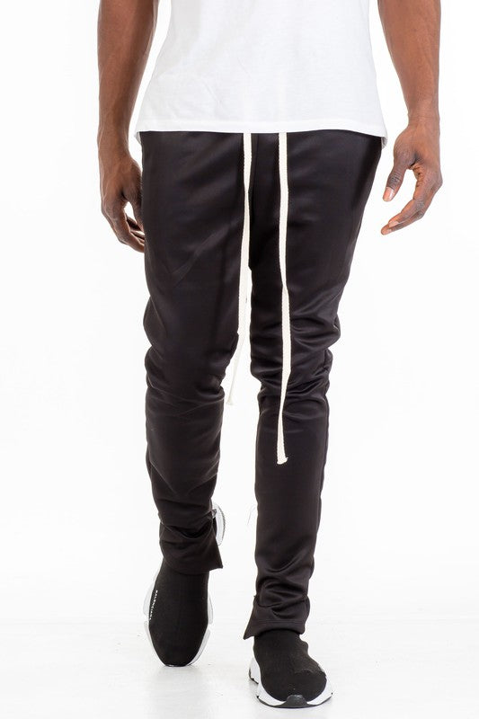 SOLID COLOR PLAIN BASIC TRACK PANTS