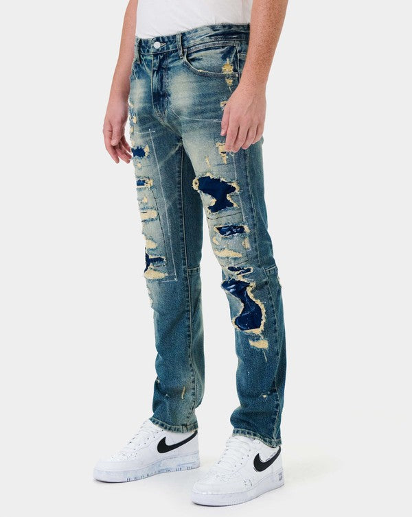 Boro Repair Straight Denim