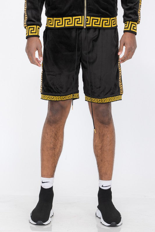 Status Print Velour Shorts Suede Shorts