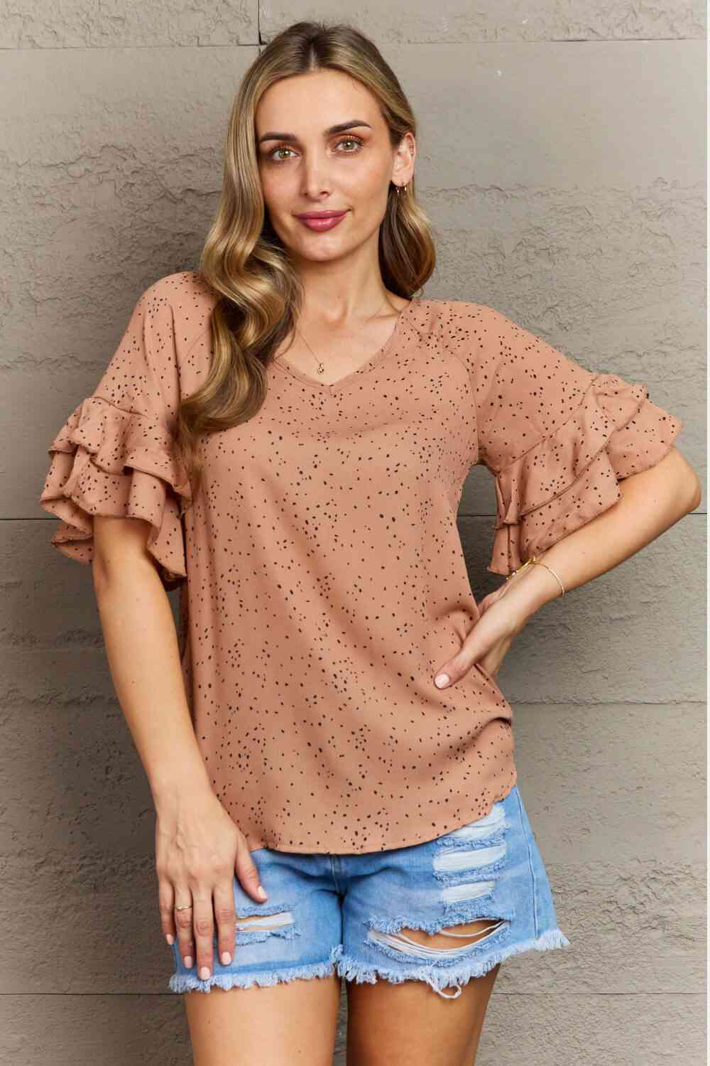 Hailey &amp; Co Darling Delights top tejido de lunares